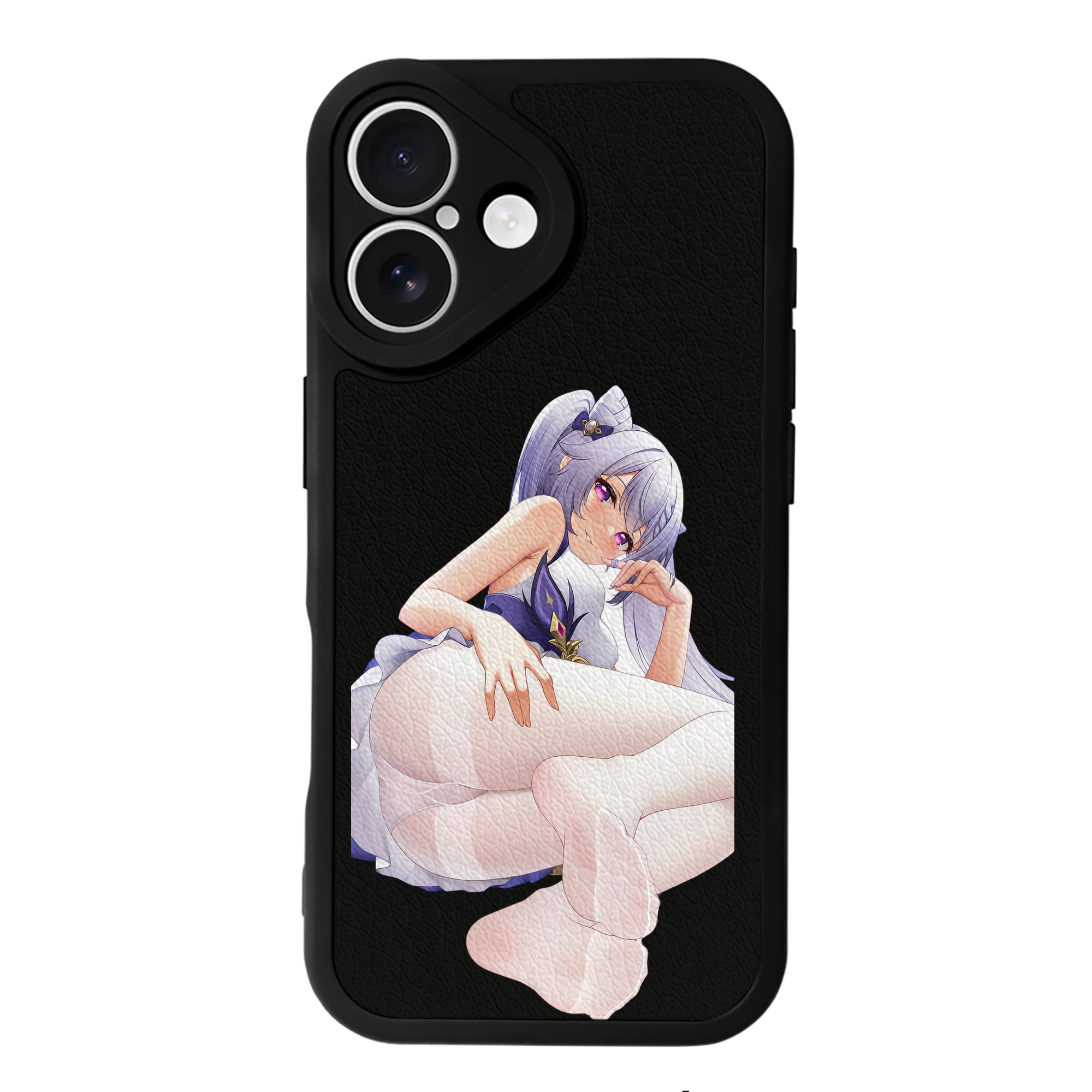 げんし神 刻晴 こくせい genshin Kokusei 【iPhone 16シリーズ対応】シリコンスマホケース（レザー調） 材質：シリコン